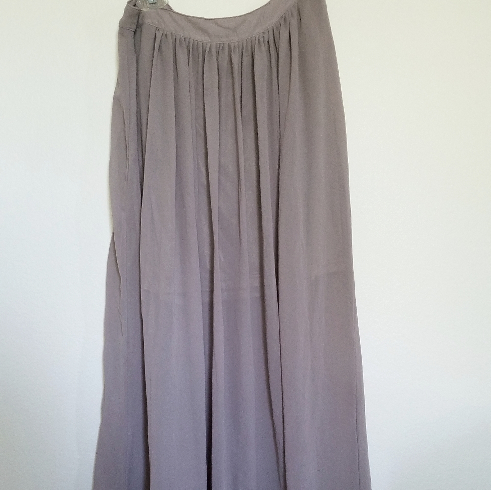 Mauve long chiffon skirt